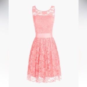 WedTrend Size 4 coral pink lace dress Formal